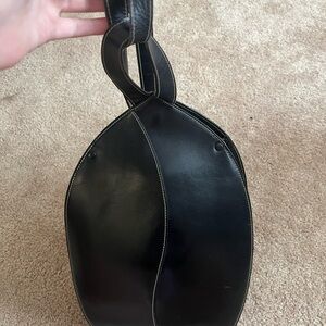 Nordstrom Black Leather Oval Handbag